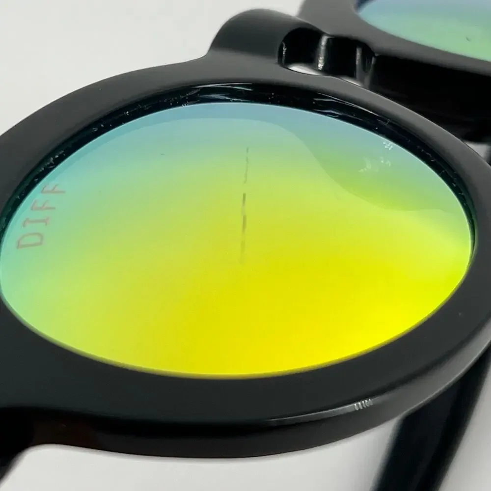 DIFF Eyewear Dime black with gold mirror lenses